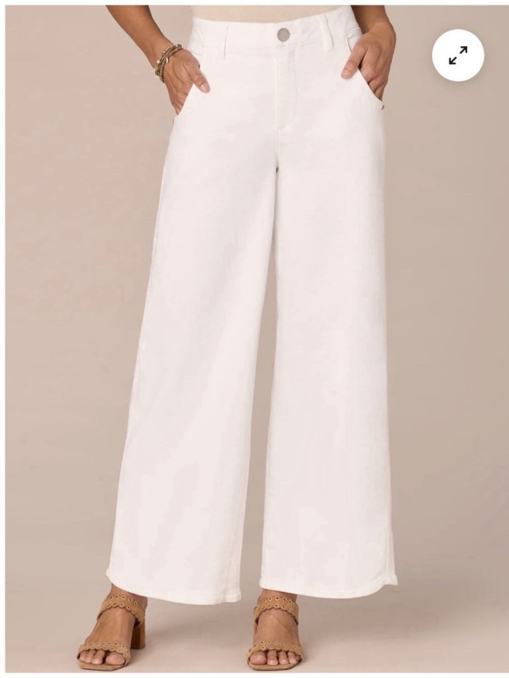 Ab”solution® High Rise Mold & Hold Wide Leg Jeans White Size 10